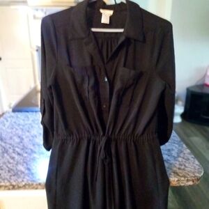 Sienna Sky Elegant Black Button Up Dress